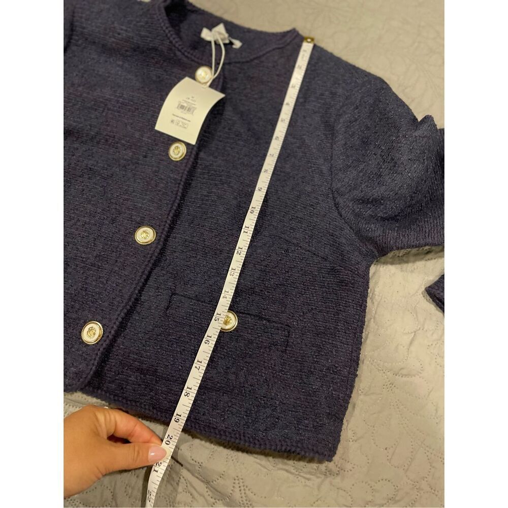 Free Assembly Navy Blue Knit Blazer Jacker Medium 8/10 New - Picture 8 of 8